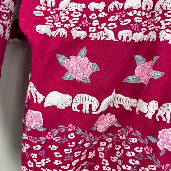Vintage Puff Paint Animal and Flower Sweatshirt - Picture 3 of 8